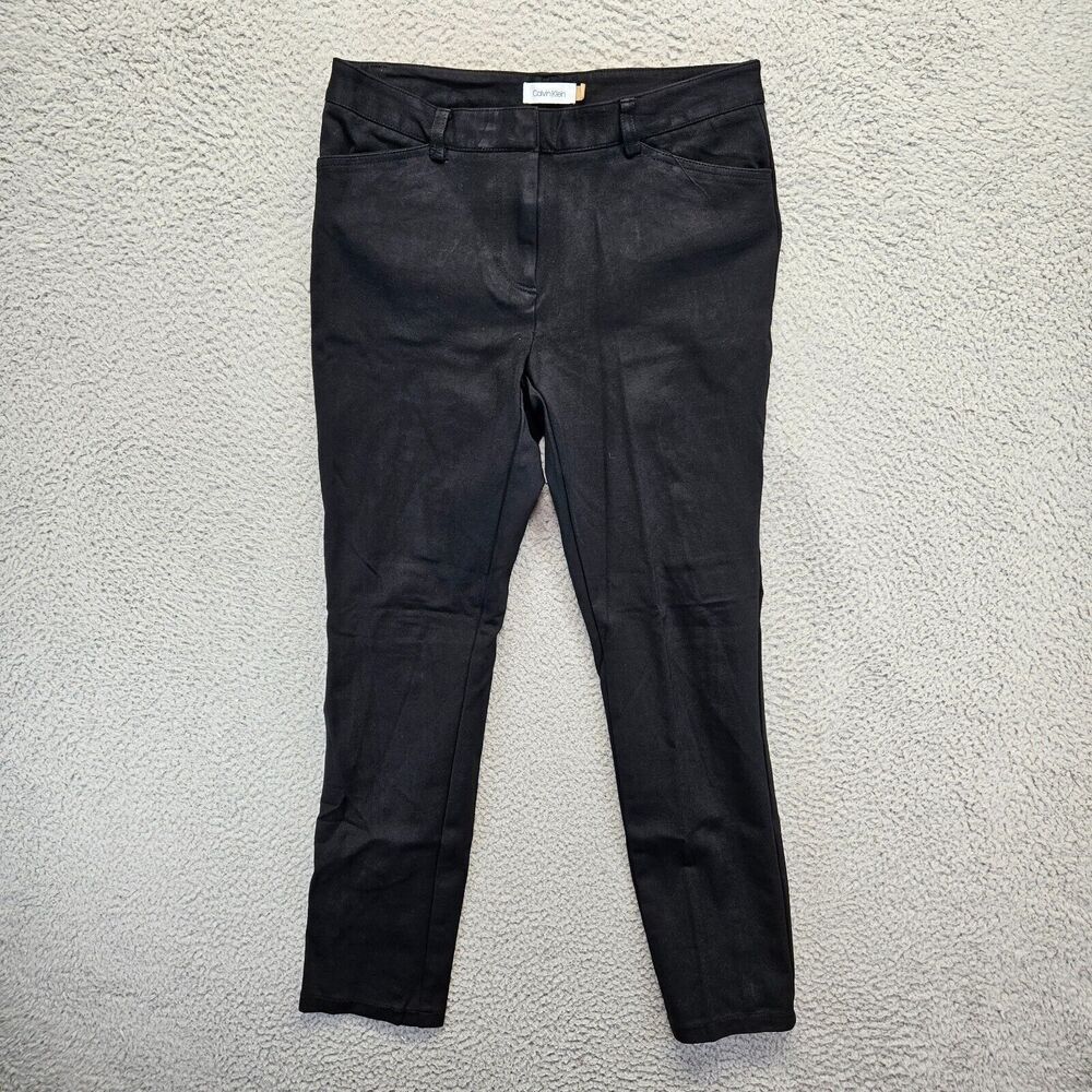 Calvin Klein Pants Womens Size 8 Black Skinny Stretch Mid Rise